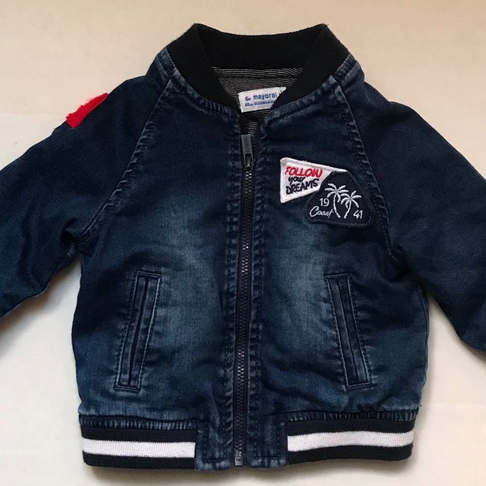 Mayoral boys denim jacket. Size 6 months.